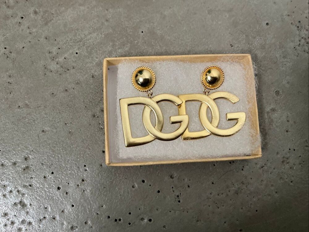 Vintage Dolce & Gabbana Plated Gold Interlocking Earrings | One Size